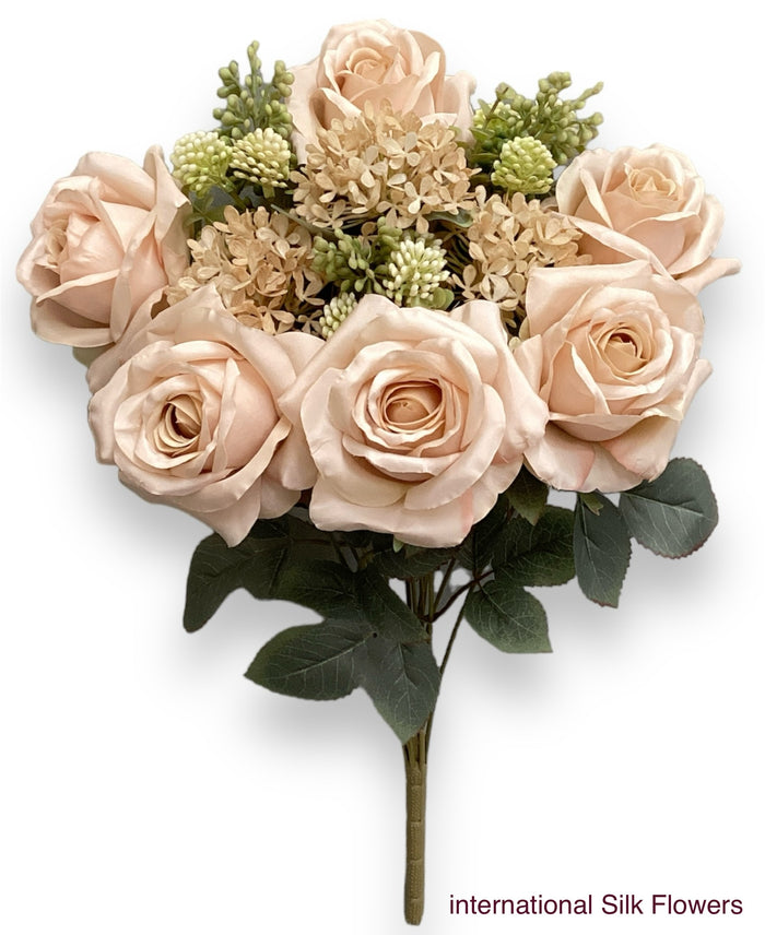 19.5'' Rose / Plastic Hydrangea Bush ( TY2049-PU/BE )