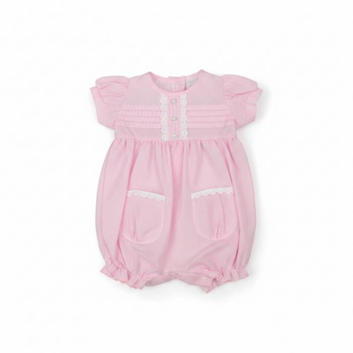 2pc Baby Girls Romper Set - Pink (0-9m) (PK6) - K14236
