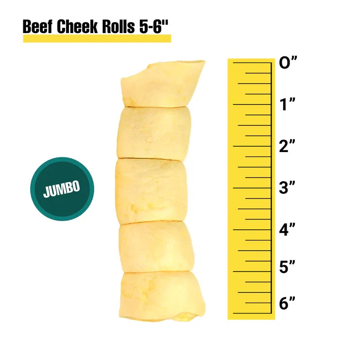 Beef Cheek Roll 5-6" - Dog.Dog.Cat.