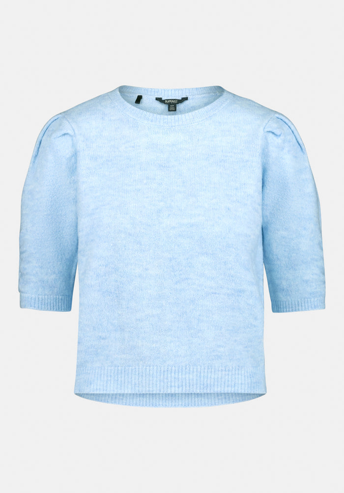 Buffalo Women Sweaters Blue Knit Sweaters Slim Fit Crew Neckline