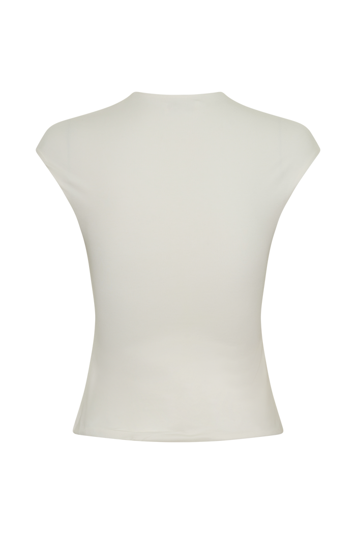 Chai Peached Jersey High Neck Top - Ivory