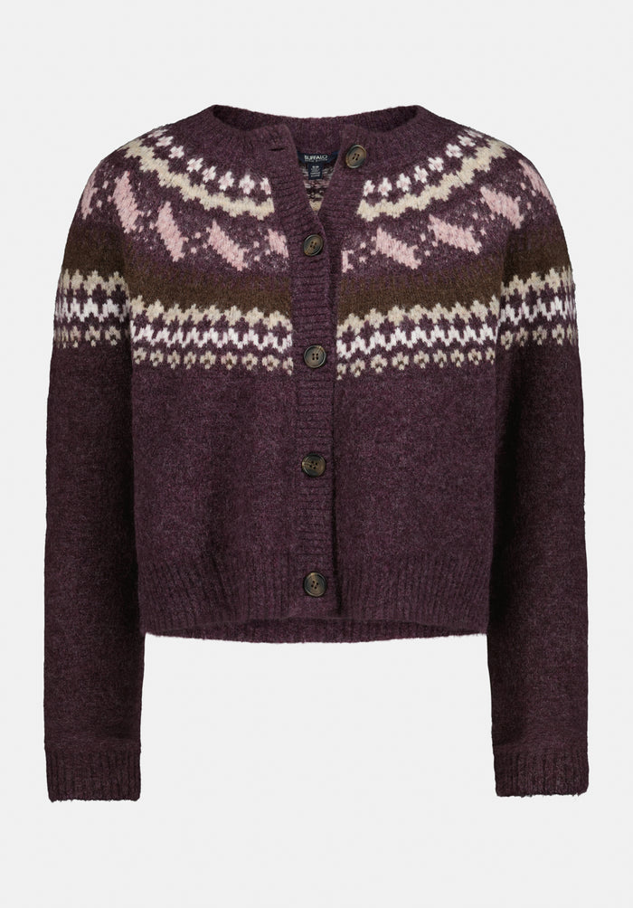 Buffalo Women Sweaters Red Knit Sweaters Button-Up