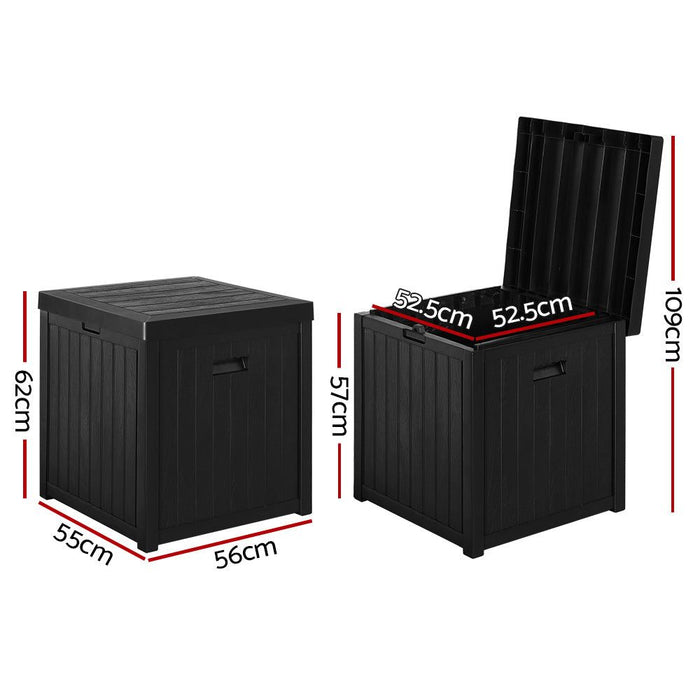 Gardeon Outdoor Storage Box 195L Bench Seat Garden Deck Toy Tool Sheds -Home Living Store - -