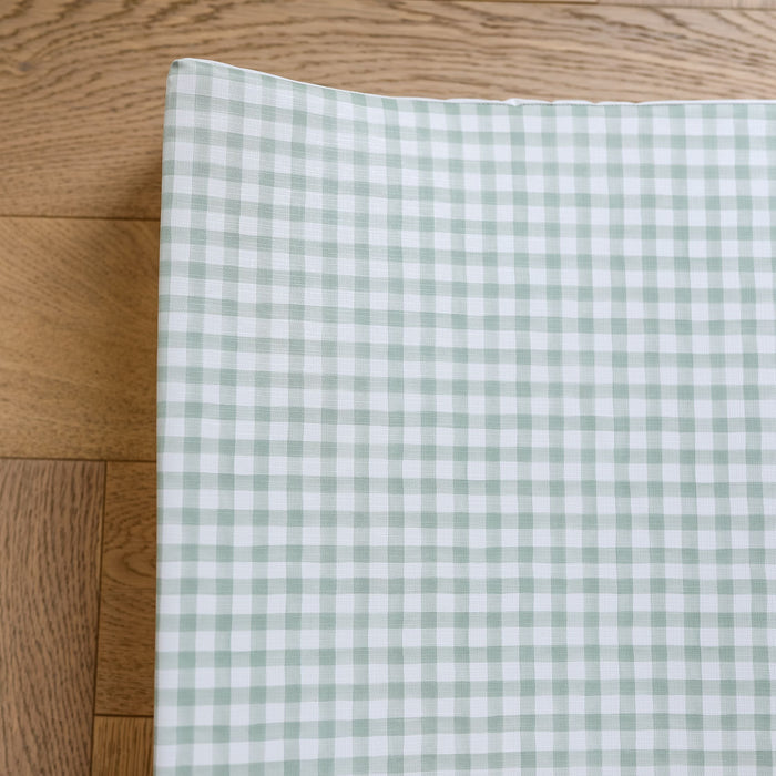 Mabel & Fox - Wedge Baby Changing Mat - Sage Gingham - Mabel & Fox