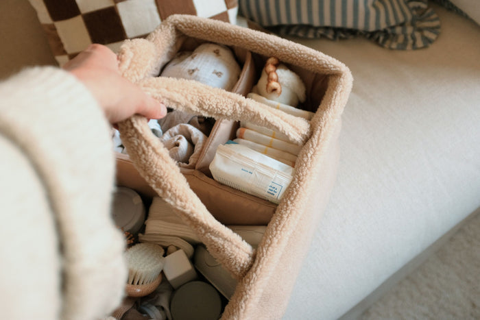 Mabel & Fox - Teddy Nappy Caddy - Oat *New Colour* - Mabel & Fox