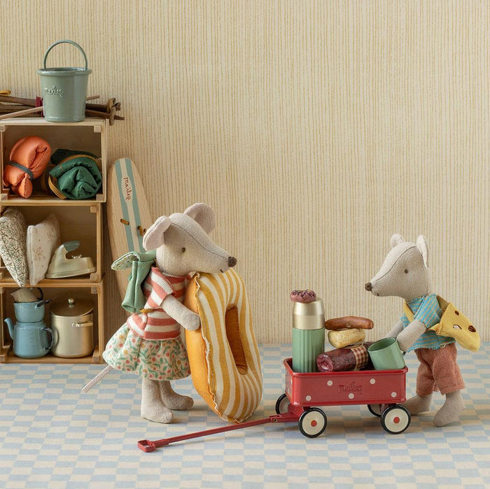 Maileg - Wagon, Mouse - Red