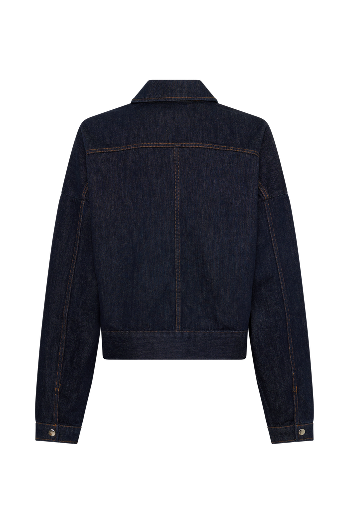 Olandria Oversized Jacket Top - Washed Indigo Blue