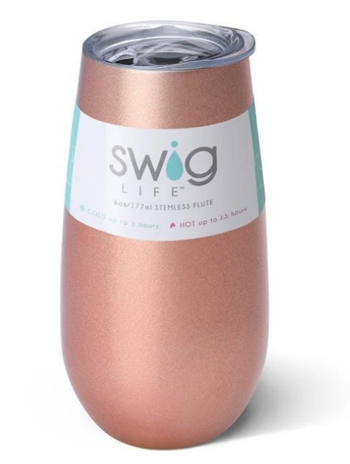Rose Gold Stemless Flute (6 oz.)