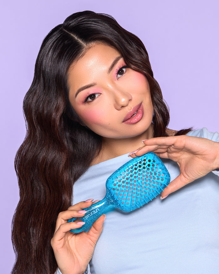 UNbrush Detangling Hair Brush Glitter - Sapphire