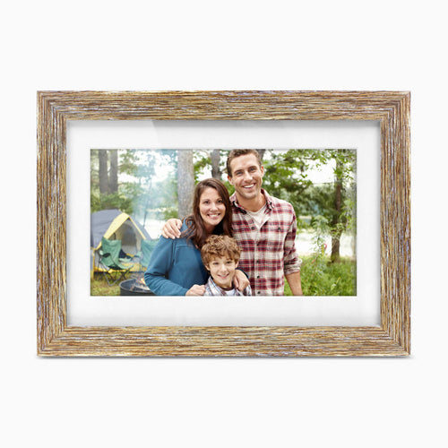 aluratek 10 digital photo frame distressed wood automatic slideshow main