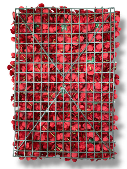 15''x24'' Hydrangea/Rose/Peony Wall Panel ( INT1012-Burgundy )
