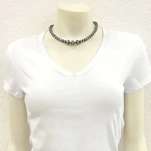 16" Rondelle Navajo Inspired Beaded Necklace