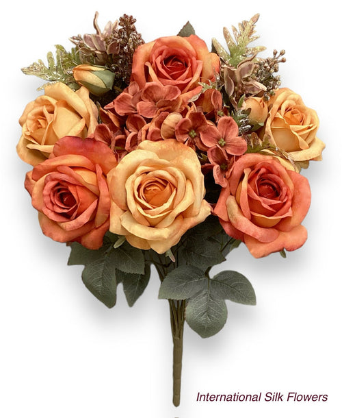19'' Rose/Hydrangea Mix Bush ( TY2219-OR/BR )