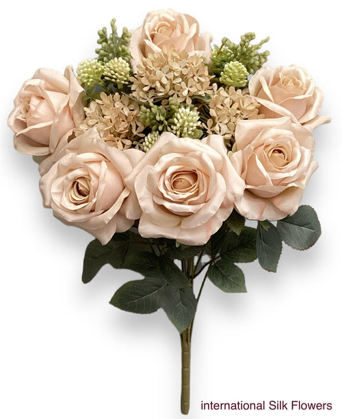 19.5'' Rose / Plastic Hydrangea Bush ( TY2049-PU/BE )