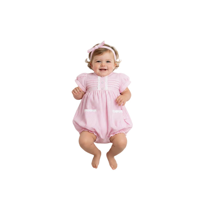 2pc Baby Girls Romper Set - Pink (0-9m) (PK6) - K14236