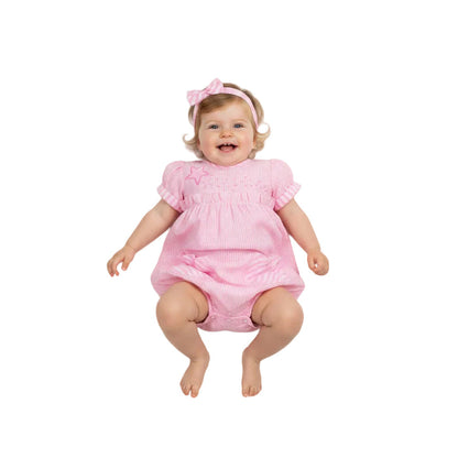 2pc Baby Girls Romper Set - Pink Checker (0-9m) (PK6) - K14234