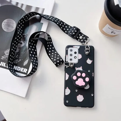 Poco X3 / Black S Cat Paw / Case & Strap