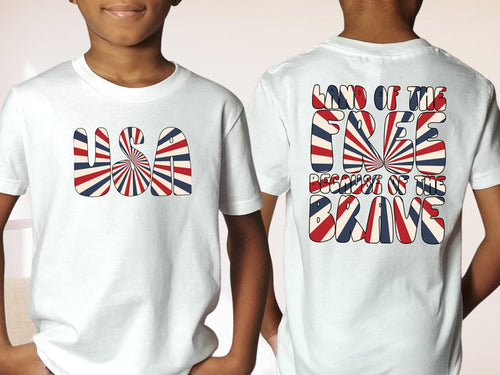 4th of July USA Themed Land of the Free Because of the Brave T-Shirt