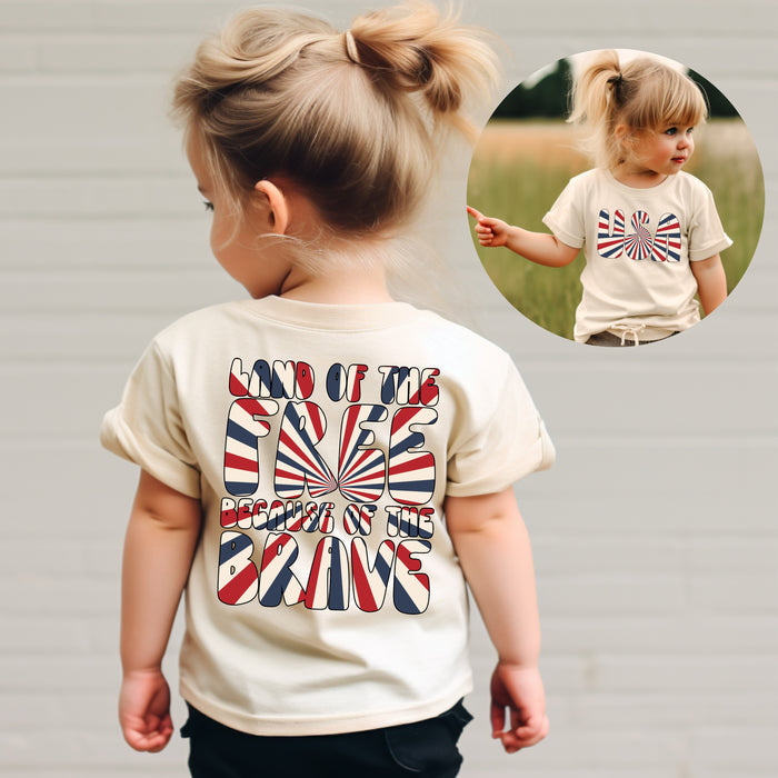 4th of July USA Themed Land of the Free Because of the Brave T-Shirt