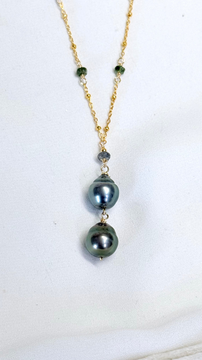 BELLE necklace - Double Tahitian