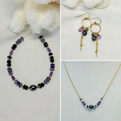 ALEXA keshi bracelet - Iolite mix