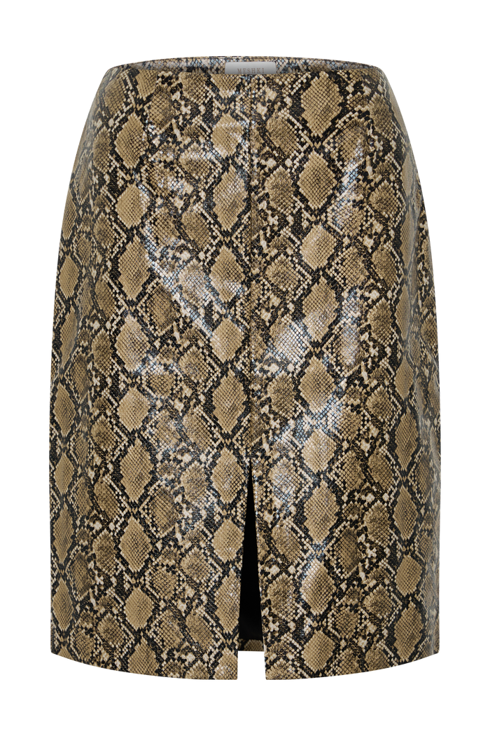 Alexis Faux Leather Midi Skirt - Snake Print