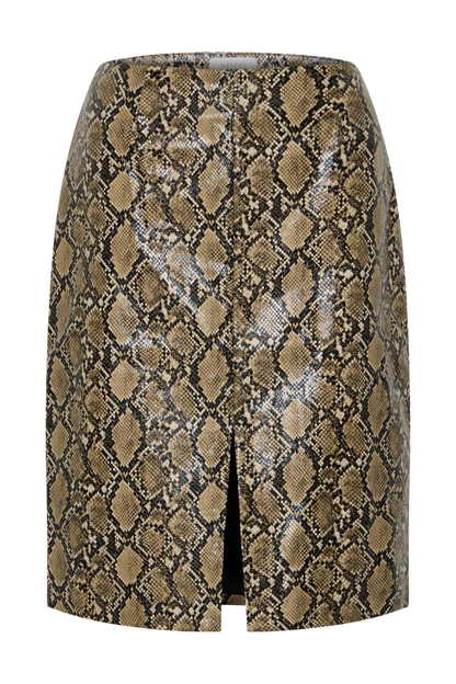 Alexis Faux Leather Midi Skirt - Snake Print