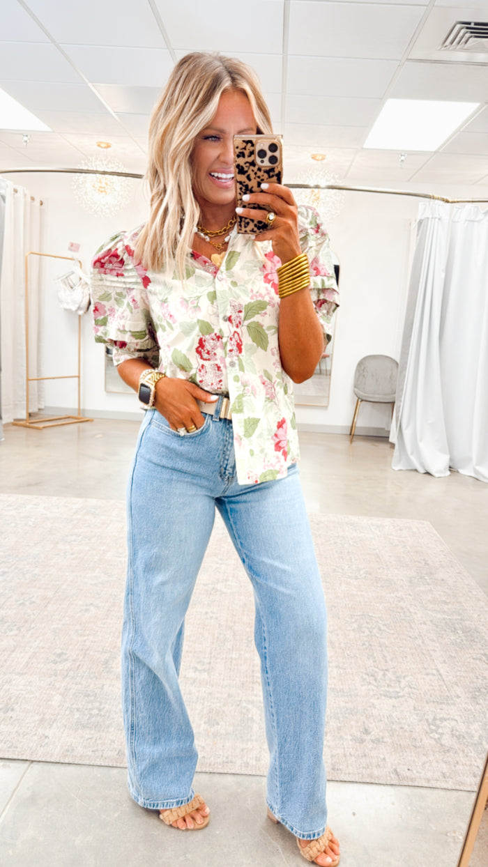 Amber Floral Puff Sleeve Blouse