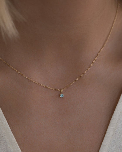Aquamarine Birthstone Necklace