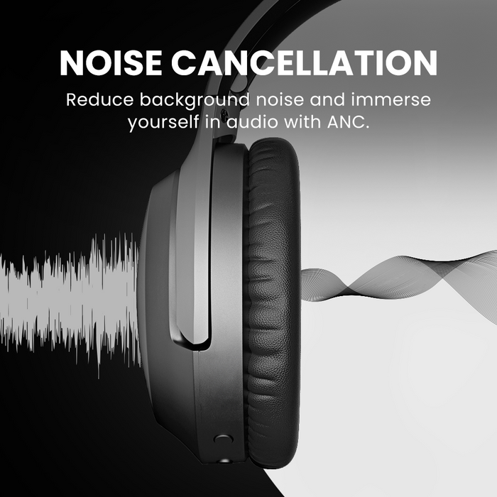Aria 3 Noise Cancelling Headphones with Mic, ANC reduces background noise for immersive audio and distraction-free listening.
