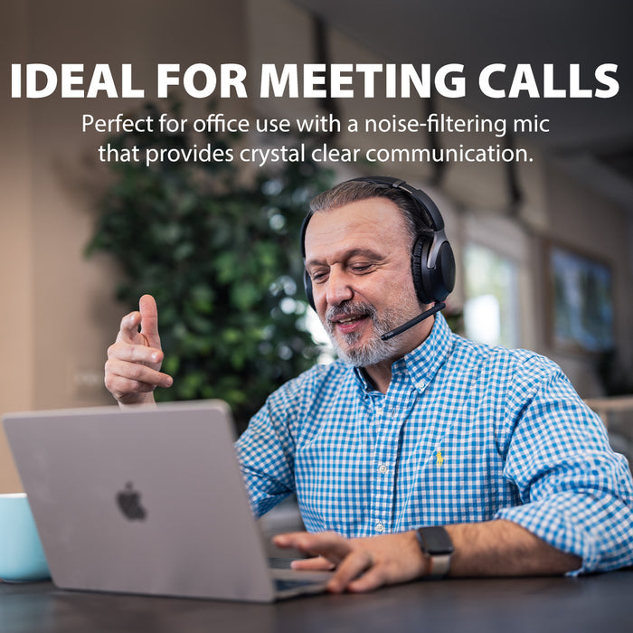 Aria Pro 3 Wireless Headset with Microphone for PC, with noise-filtering microphone for clear audio during calls and meetings.