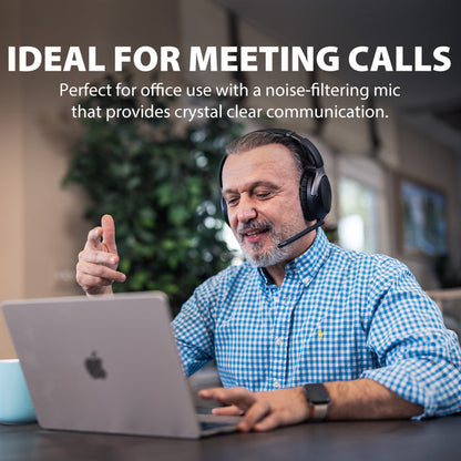 Aria Pro 3 Wireless Headset with Microphone for PC, with noise-filtering microphone for clear audio during calls and meetings.