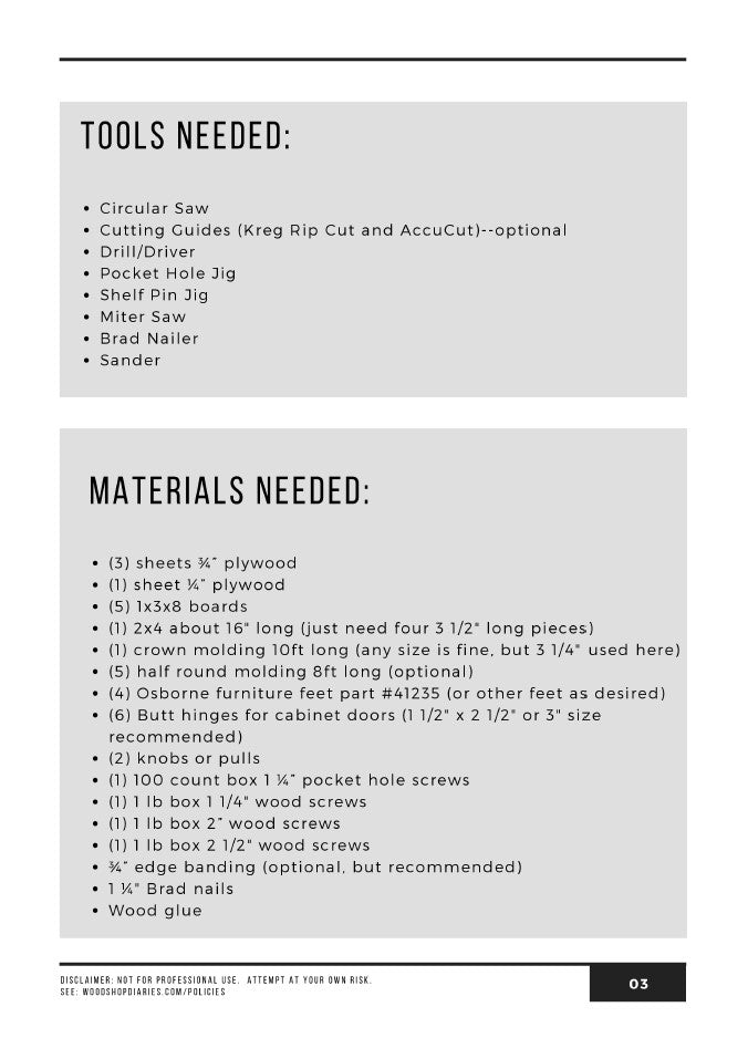 Armoire Cabinet PDF Plans