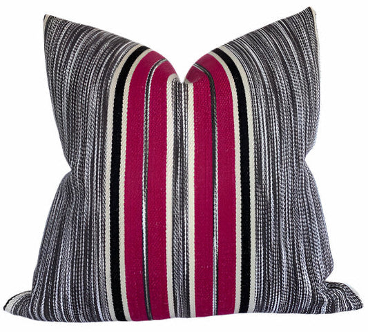 Audley Stripe Pillow Cover in Berry
