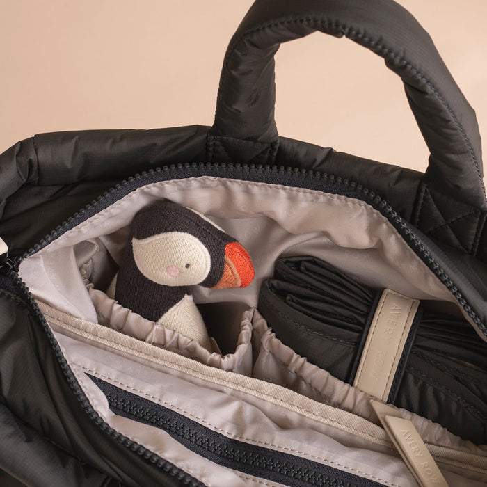 Avery Row - Baby Changing Tote Bag - Black - Mabel & Fox