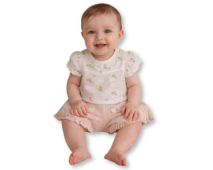 Baby Girls 2 pcs Shorts Set with Pockets and Floral Print (NB-9m) (PK6) - BIS-2120-6412