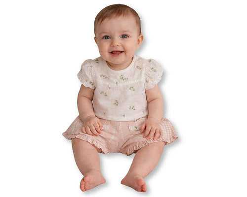 Baby Girls 2 pcs Shorts Set with Pockets and Floral Print (NB-9m) (PK6) - BIS-2120-6412