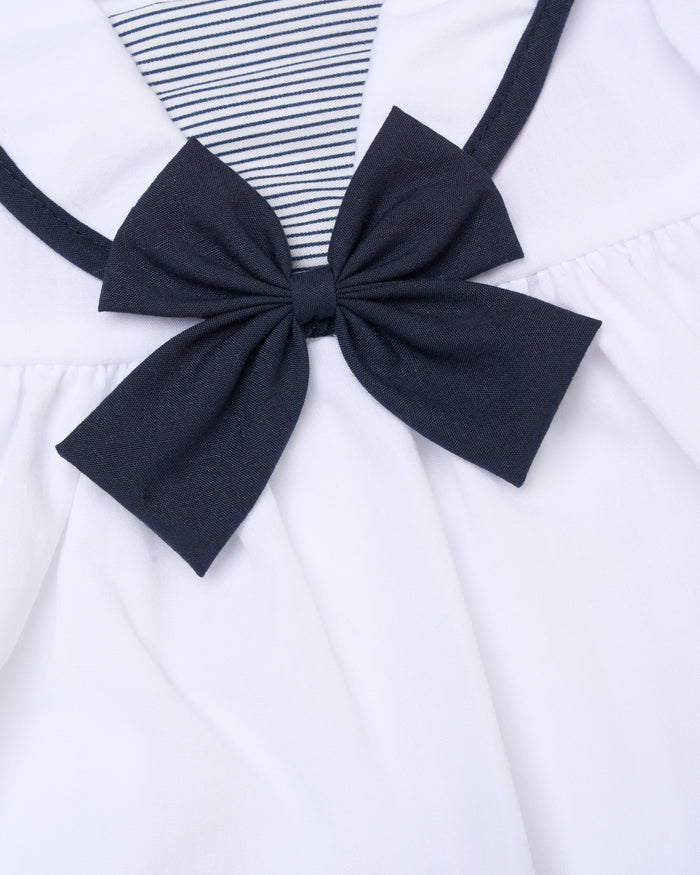 Baby Girls Dress, Pant & Headband Set - Navy/Pink Bow (0-9m) (PK6) H12805NB