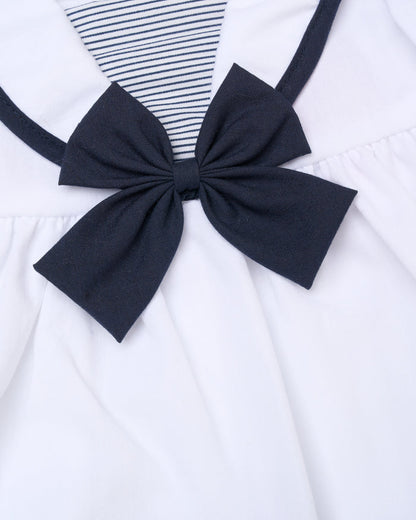 Baby Girls Dress, Pant & Headband Set - Navy/Pink Bow (0-9m) (PK6) H12805NB