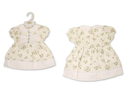 Baby Girls Dress with Floral Print, Lace and Bow (NB-9m) (PK6) - BIS-2120-6417