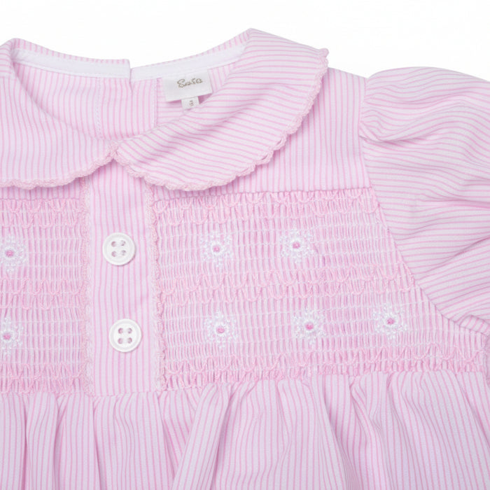 Baby Girls Smocked Romper - Pink (0-9M) (PK6) H12807