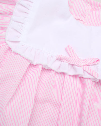 Baby Girls Smocked Romper - Sky/Pink (0-9M) (PK6) H12808