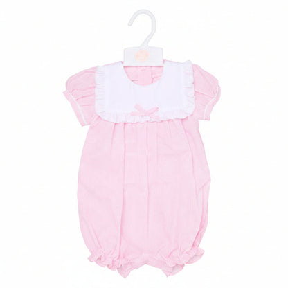 Baby Girls Smocked Romper - Sky/Pink (0-9M) (PK6) H12808