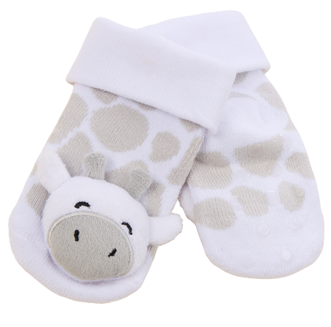 Baby Novelty Socks with Rattle - Giraffe (0-12) (PK6) 44B1028