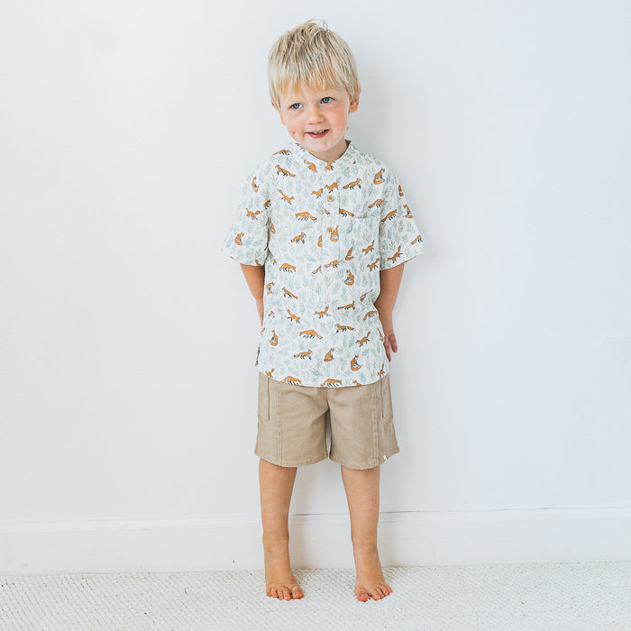 Band Collar Shirt -Foxwood