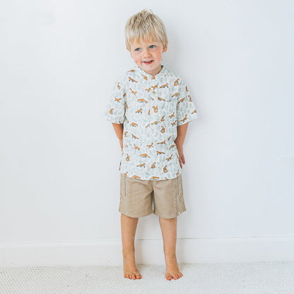Band Collar Shirt -Foxwood