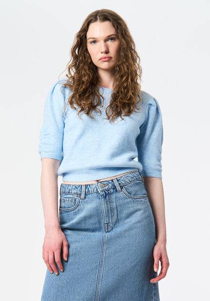 Buffalo Women Sweaters Blue Knit Sweaters Slim Fit Crew Neckline