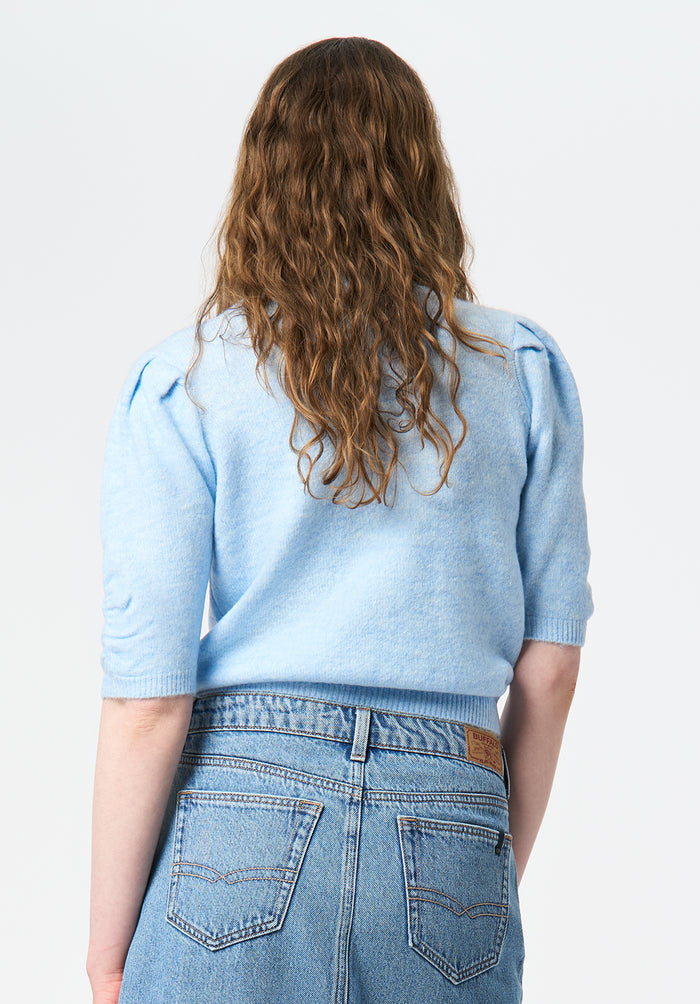 Buffalo Women Sweaters Blue Knit Sweaters Slim Fit Crew Neckline