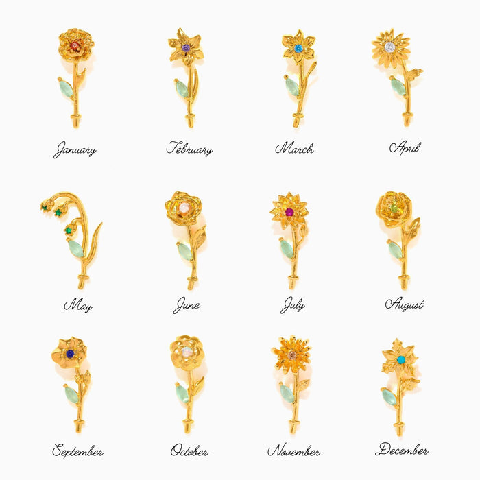 Birth Month Flower for Necklace
