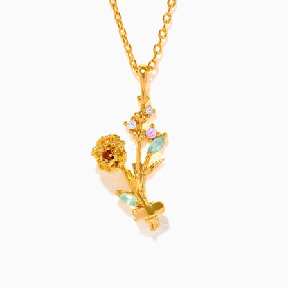 Birth Month Flower Necklace Bundle